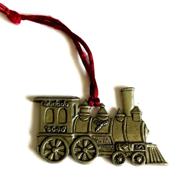 Vintage Seagull Pewter Train Christmas Tree Ornament Locomotive Canada 1988 - Picture 6 of 9